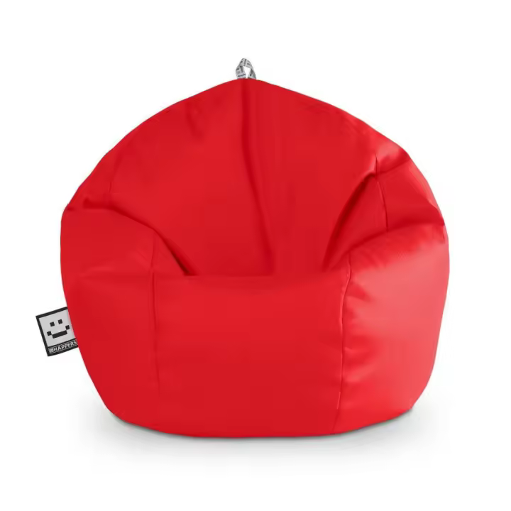Puff Pelota Polipiel Rojo HAPPERS - Cómodo, ligero y resistente. Make it Happers® - 1