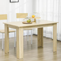 HOMCOM Mesa de Comedor para 4-6 Personas, Mesa de Cocina Rectangular, Estilo Moderno, para Salón, 120x69x75 cm, Roble - details 1
