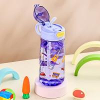 Botella De Agua 550ml Con Tapa De Cerradura Segura Y Pajita Para Niños Dibujos Animados Resistente a Fugas Para Camping Viajes Y Exteriores - details 3