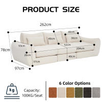 Sofá modular de pana, combinación libre sin herramientas, convertible en sofá cama de 3 plazas, no requiere montaje, ahorra espacio, ideal para salones y apartamentos pequeños - details 2