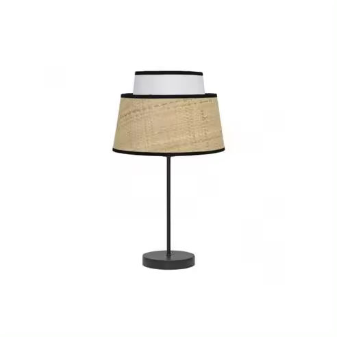 FABRILAMP Lámpara de Mesa Sobremesa Jia 1xe14 Natural/Blanco 40x20x20 Cm - Diseño Moderno - 1