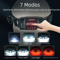 Linterna Frontal LED De Alta Potencia Con Sensor XPE+COB 7 Modos Para Pesca Y Cazalampara De Corbata Recargable Con Batería 18650 - details 5