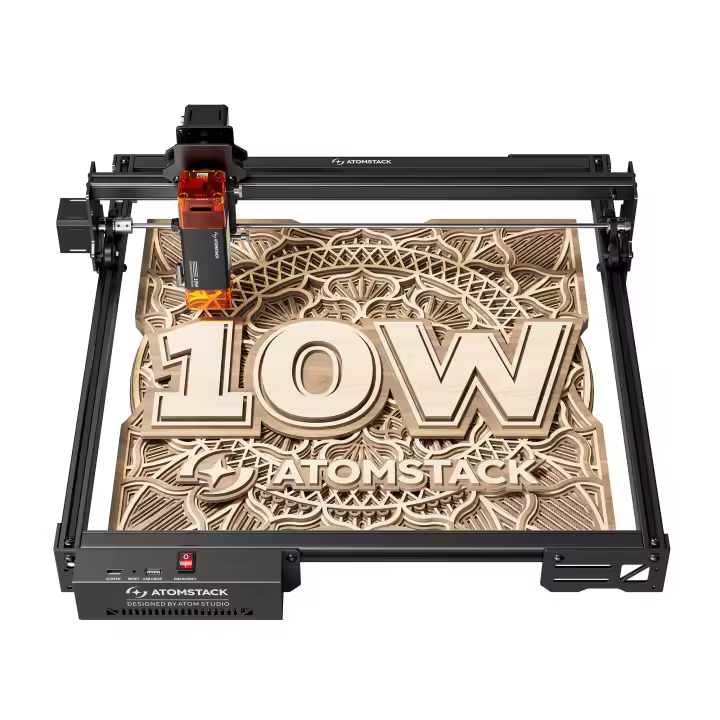 Atomstack A10 PRO V2, cortador de impresora, control por aplicación móvil, salida láser mejorada de 10W, alta velocidad de 400mm/s, grabado de precisión de 0.01mm, sistema de asistencia automática con aire, diseño de protección ocular. - 1