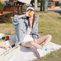 Chaqueta De Verano Corta Para Mujer Color Sólido Deporte Al Aire Libre Ropa Respirable Suelta Protección Solar - details 3