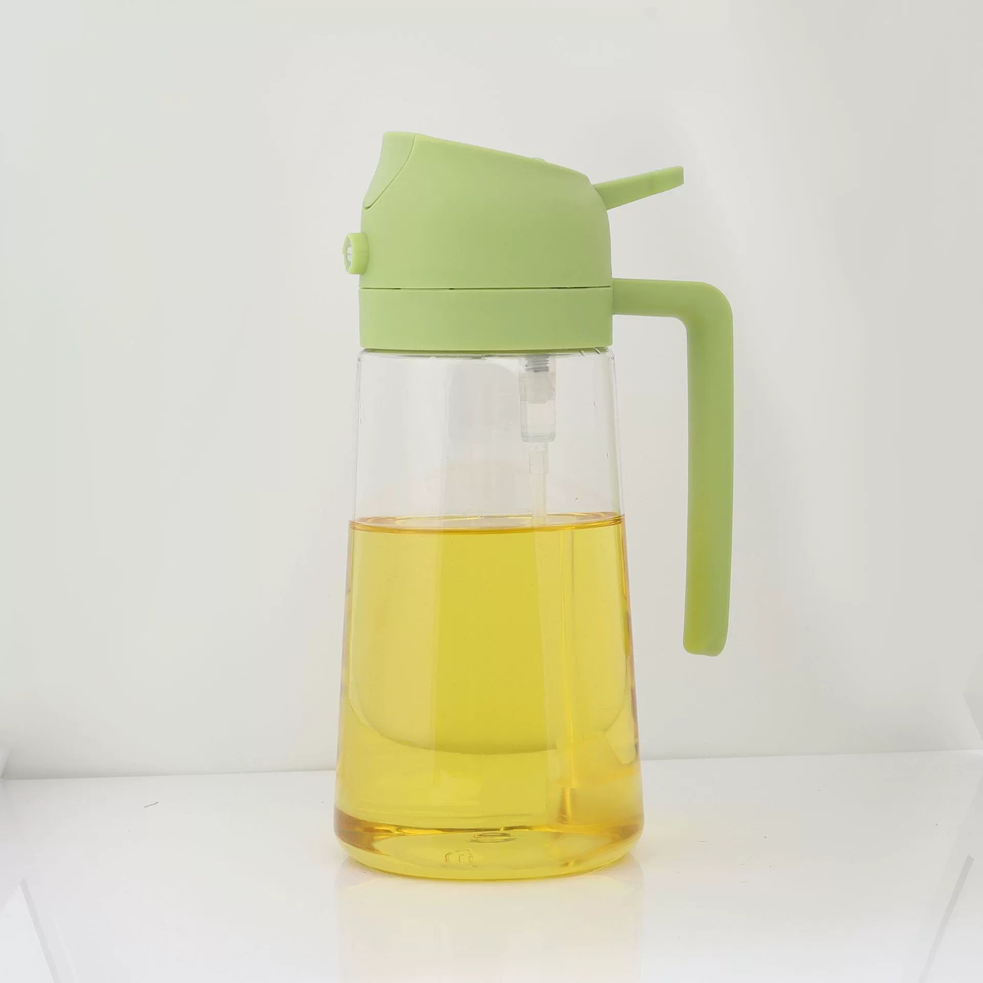 YARRAMATE Pulverizador de Aceite para Cocinar, Botella Dispensadora de Aceite de Oliva 2 en 1 Para Cocina, Botella de Aceite de Vidrio de 17 oz/500 ml para Freidora de Aire, Barbacoa (Blanco Cremoso)
