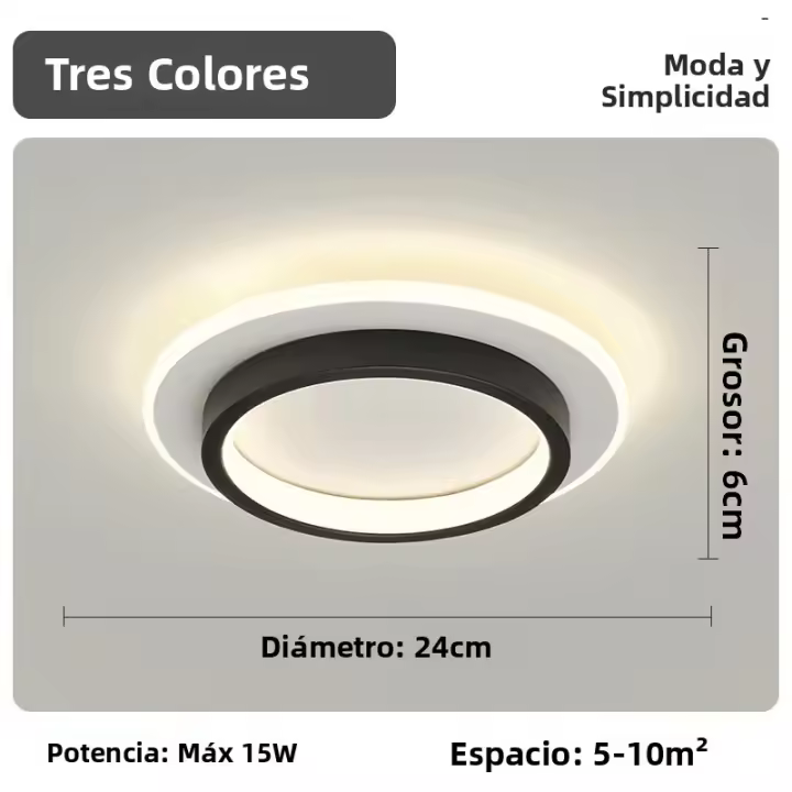 Lámpara De Techo LED Moderna En Tres Colores Para Pasillos Balcones Entradas Y Escaleras Decoración De Hogar Fijación Sobre La Superficie - 1