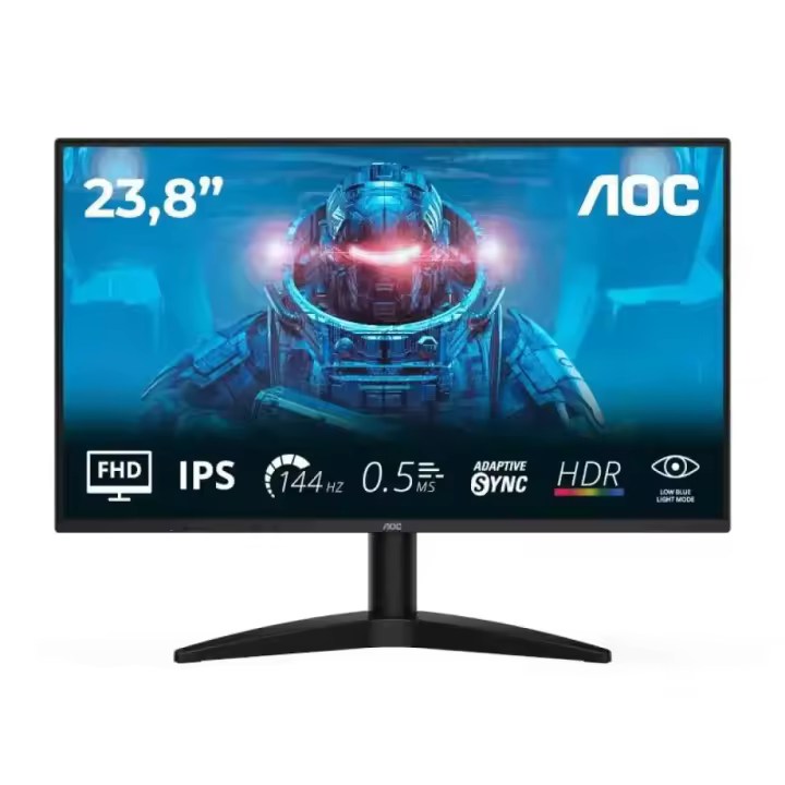 AOC Monitor Gaming 24B36X de 23,8 pulgadas IPS Full HD 1920x1080 con 144 Hz, HDR10 y Adaptive Sync para jugadores y profesionales - 1