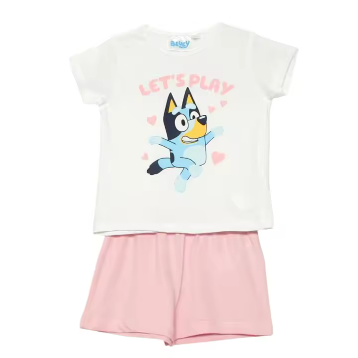 Pijama niña Bluey blanco rosa Raíz Merchan-Store - 1