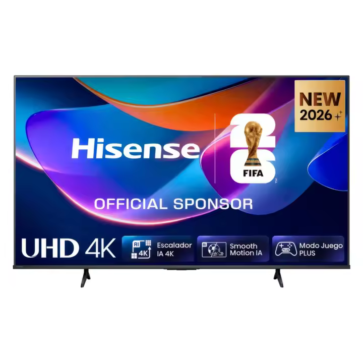 Hisense - Televisión 65A6S Smart TV 65 pulgadas LED 4K Ultra HD con HDR, VRR y ALLM, Control por voz, HomeOS U9.5, 20W DTS Virtual:X, 3 HDMI, VESA 400x200, Negro - 1