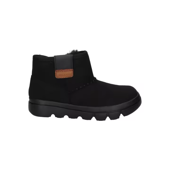 Geox girl's boots in black, synthetic leather, side zipper closure, closed toe, ideal for autumn-winter season, durable and comfortable girl boots made in Vietnam. Perfect choice for girl's winter boots. - 1
