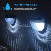 Lámpara Solar LED Para Valla Exterior Impermeable Luz De Pared Para Jardín Camino Terraza Decorativa Blanca Cálida Instalación Auto-Contenida - details 6