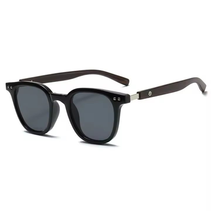 Gafas De Sol Vintage Para Hombre Marco De Madera Clásico Cuadrado Lentes Reflectantes Para Conducir Y Uso Diario - 1