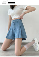 Shorts De Verano Para Mujeres De Talla Grande Vaqueros De Pierna Ancha Cintura Alta Denim Suelto Casual Falda Corta Femme - details 4