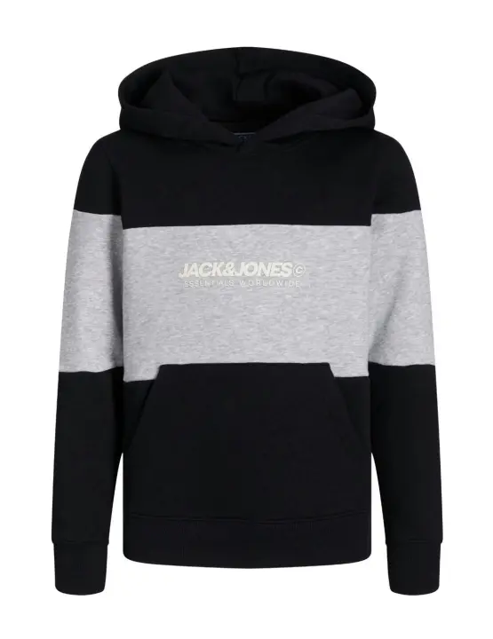 Jack & Jones Sudadera Elegacy Negro y Gris con Capucha para Niño - 1
