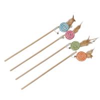 1 Juguete interactivo para gatos con caña de madera y plumas naturales - details 1