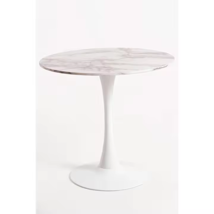 Regalos Miguel - Estilo Nórdico - Mesa Kolio 80 cm Mármol - Blanco - 1