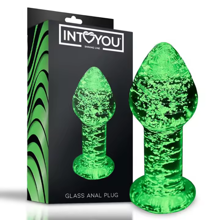 INTOYOU PLUG ANAL DE CRISTAL QUE BRILLA EN LA OSCURIDAD JUGUETES SEXUALES - 1