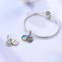 Encantos Originales De Plata 925 Para DIY Pulsera Y Collar Joyería Para Mujer Con Deseño De Sol Y Luna Joyas Delicadas - details 42