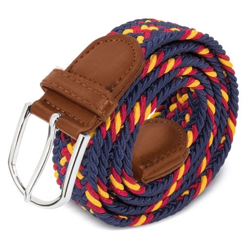 Disok - Lote 20 Cinturones para Hombres - Regalos Bodas Originales y Prácticos - Detalles Útiles para Navidades y Empresas - Color Marino y Bandera España