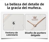 Reloj De Moda Elegante Para Mujer OLEVS De Acero Inoxidable Resistente Al Agua Cuarzo Reloj De Pulsera Simple Y Elegante - details 9