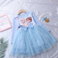 Vestidos De Princesa Para Niñas Con Manga Larga Y Cierre De Cremallera Disfraz De Elsa De Frozen Ropa De Fiesta De Cumpleaños Otoño - details 1