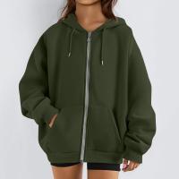 Sudadera De Mujer Con Capucha Abrigo Casual De Color Sólido Otoño E Invierno Con Bolsillos Y Cierre De Cremallera Largo Manga Para Calle - details 44