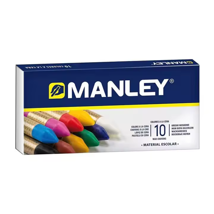 Estuche ceras blandas Manley - Caja de ceras blandas ideal para uso escolar - Especial Vuelta al cole 2025 - Disponible en estuche de colores surtidos: 6 unidades, 10 unidades, 15 unidades y 24 unidades - 1