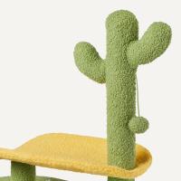 Árbol de Cactus para Gatos y Gatitos de Interior, rascador con Percha Curva y acogedora Torre para Gatos, Pelota Colgante interactiva, 77,9 cm (30,7”) de Altura, Verde - details 2
