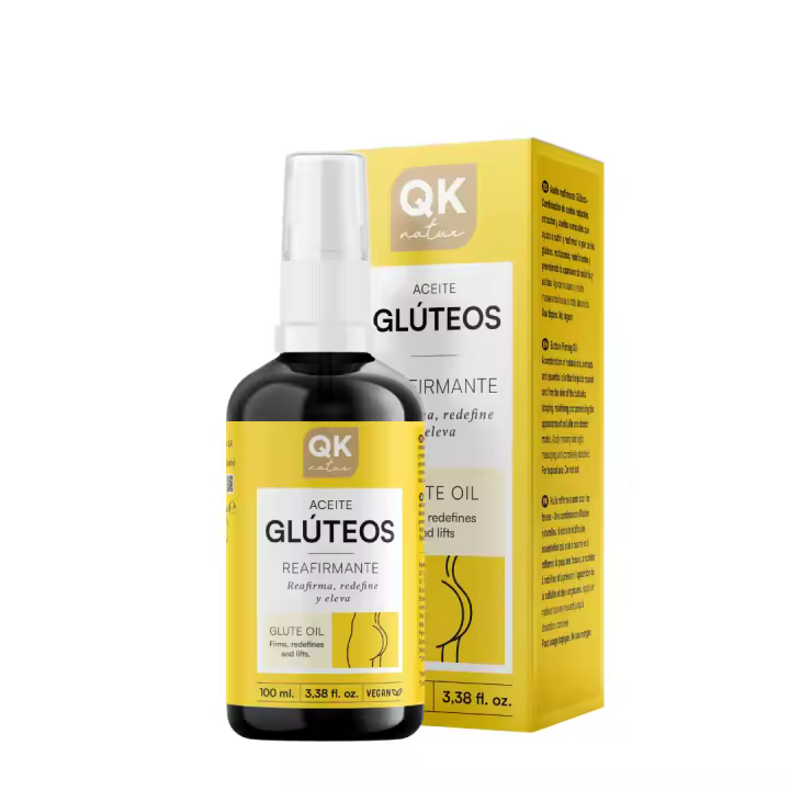 QKnatur - Aceite para Glúteos Reafirmante (100 ml). Reafirma, Redefine y Eleva los glúteos. Con Ingredientes de Origen Natural. Previene la aparición de celulitis y estrías - 1