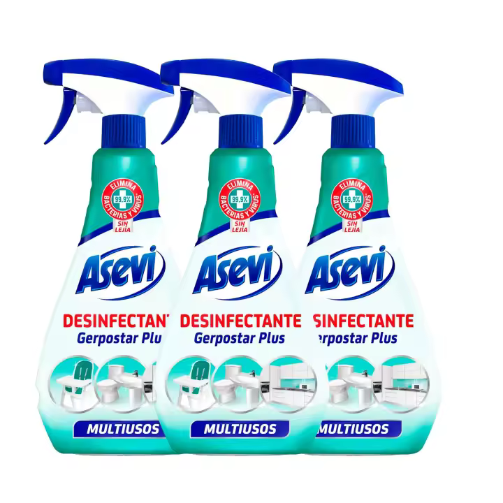 Pack de 3 - Asevi Desinfectante Multiusos Asevi 'Ready to Use' - Limpiador Desinfectante Multiusos - Sin Lejía - Elimina Gérmenes, Bacterias y Virus - Agradable Aroma - Envase de 750 ml - 1