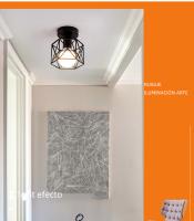 Lámpara De Techo Moderna Nórdica Negra De Hierro Tratado E27 LED Para Cocina Sala De Estar Dormitorio Estudio Balcón Restaurante Café Hotel - details 1