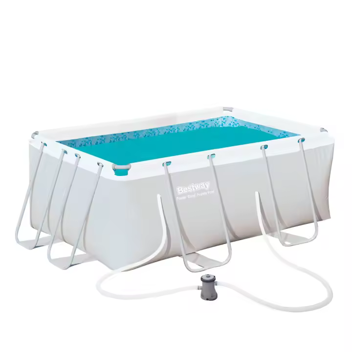 Bestway Piscina Desmontable Tubular Rectangular Bestway Power Steel 287x201x100 cm con Depuradora de cartucho 1.249 L/H - 1