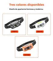 Linterna Frontal LED Recargable Mini Con Sensor Torch De Mano Para Camping Y Búsquedas Luz De Cabecera Potente Y USB - details 24