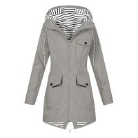 Chaqueta De Lluvia Para Mujer En Color Sólido Casual Impermeable Con Capucha Abrigo De Montañismo a Prueba De Viento De Polyester Y Spandex Cierre De Cremallera Estilo Regular Longitud Larga - details 19
