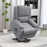 HOMCOM Sillón Relax Reclinable Eléctrico Levanta Personas Sillón Elevador con 8 Punto de Masaje Calor Lumbar 2 Controles Remotos Reposapiés Tela Resistente a los Arañazos y Bolsillo Lateral Gris - details 1