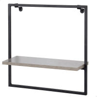 Max Home - Estantería de pared, rectangular, 35x12x35 cm, soporta hasta 3 kg, con balda, decorativa, estructura metálica negra, salón, entrada, cocina, dormitorio - details 1