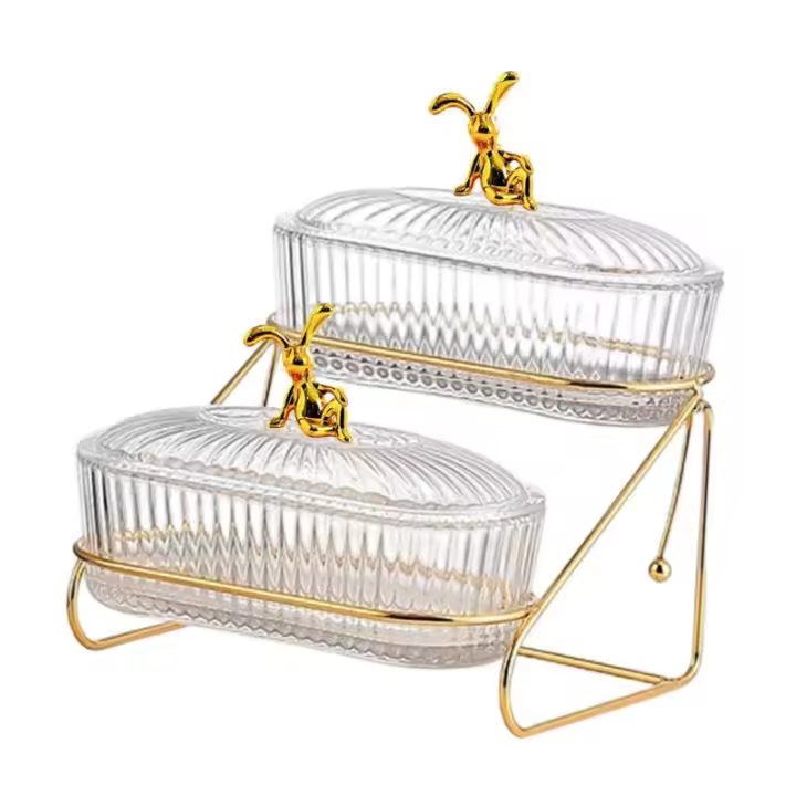 Tazón De Frutas Multicuenco Con Varias Alturas Bandeja Para Ensalada Plato Para Dulces Y Nueces Bandeja Rectangular Para Snacks Y Postres - 1