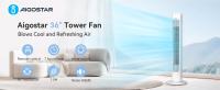 Ventilador de Torre Silencioso Aigostar con Mando a Distancia, Oscilación 70°, Temporizador 7H, 3 Modos y 3 Velocidades, Ventilador de Columna Ahorro Energético para Dormitorio - details 0