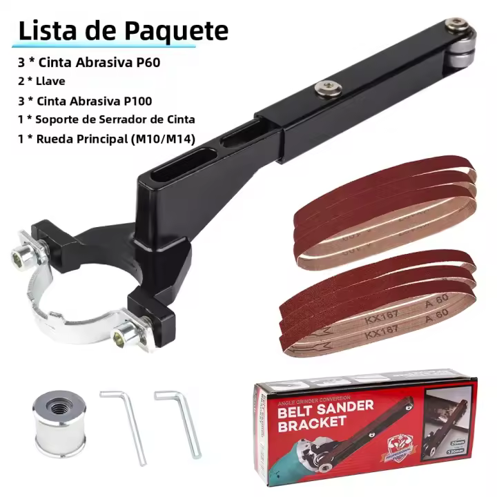 Banda Sándwich De Torno Para Amoladora De Ángulo Modificada Máquina De Amolado Para Modelos 100 115 125 Ideal Para Madera/Metales Pintura Y Laminado - 1
