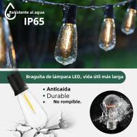 Luz De Cadena Solar LED Para Exterior IP65 Impermeable Decoración De Navidad 10-30 Luces Retro Para Camping Jardín Fiesta Lámpara De Hadas - details 1