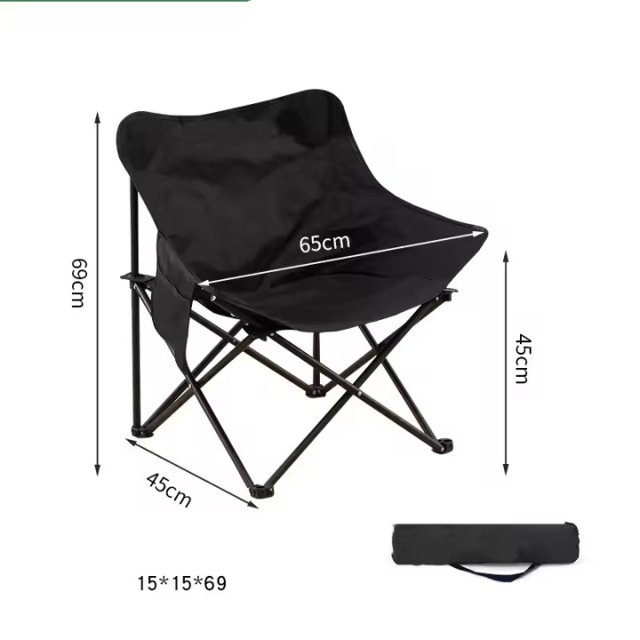 Silla de Playa Plegable con funda ,SILLA CAMPING, Estructura de Acero Resistente,Asiento de Lona Impermeable ,Ideal para Playa o Camping ,Pesca, Estructura de Acero, - 1