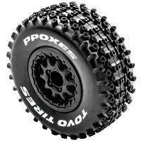 4pcs Neumáticos De Camión De Pista Corta 112mm 1/10 Con Rueda Y Hex 12mm Para Slash Arrma Senton HuanQi 727 Vkar 10sc Hpi Coche RC - details 5