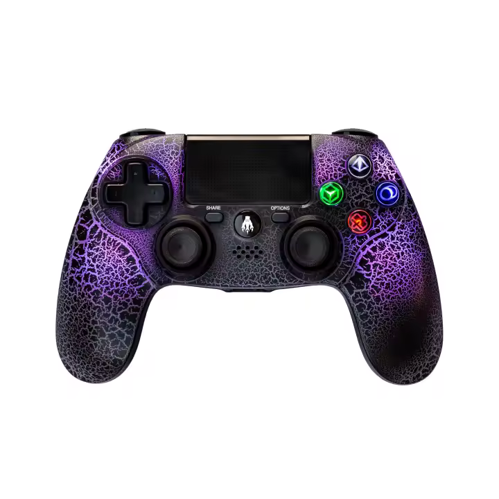 Indeca Business T-Rex Black – Mando Inalámbrico para PS4 / PC / Android – Bluetooth, RGB, Vibración Dual, Touchpad, Minijack, Batería 1000 mAh - 1