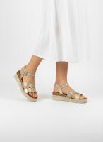Calzados soraia, Sandalias de Plataforma Plana con Tira al Tobillo para Mujer - Estilo Alpargata Casual con Hebilla Ajustable y Suela Cómoda de Cuña Baja - Sandalias Metalizadas y Mate de Verano - details 3