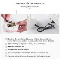 Lámpara De Mesa LED Neón Flamenco USB Regulable 3 Colores/RGB Para Dormitorio Estudio Luz De Vino Incluida Sin Pilas - details 1