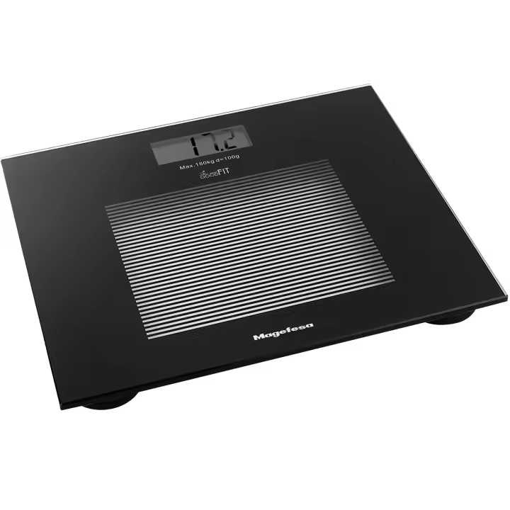 MAGEFESA GOODFIT 1500 Báscula de Baño de Color Negro con Pantalla de 75x31mm, Batería de Litio, Sensor de Alta Precisión - 1