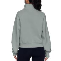 Nueva Sudadera De Mujer Con Capucha Cuello Erguido Otoño Invierno Color Sólido Fleece Manga Larga Bolsillos Cierre Media Pullover Suave - details 55