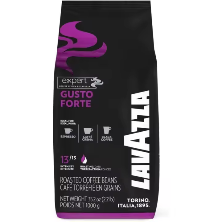 Café en Grano 1 Kg. Lavazza FORTE - Aroma Intenso, Crema Consistente - 1