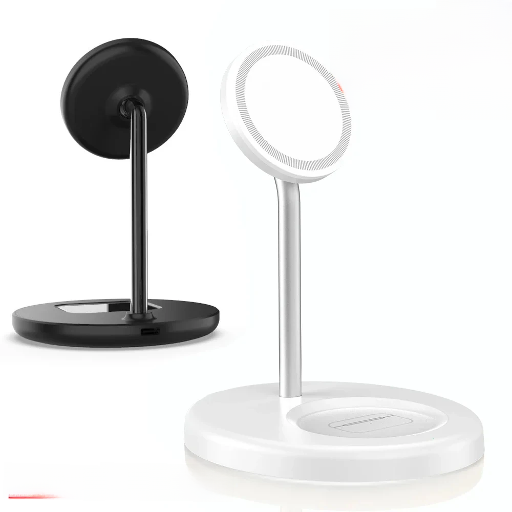 Cargador Inalámbrico Magnético 30W 2 En 1 Para iPhone 15 14 13 12 pro Max Y AirPods Estación De Carga Rápida Con Cable De Tipo C