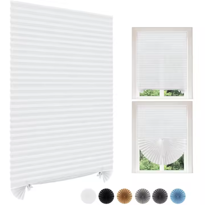 Cortinas De Ventana Autoadhesivas De Plisadas 150/180CM Para Baño Dormitorio Sala De Estar Balcón Cortina De Blackout Media Blinds Para Ventanas De Cocina - 1